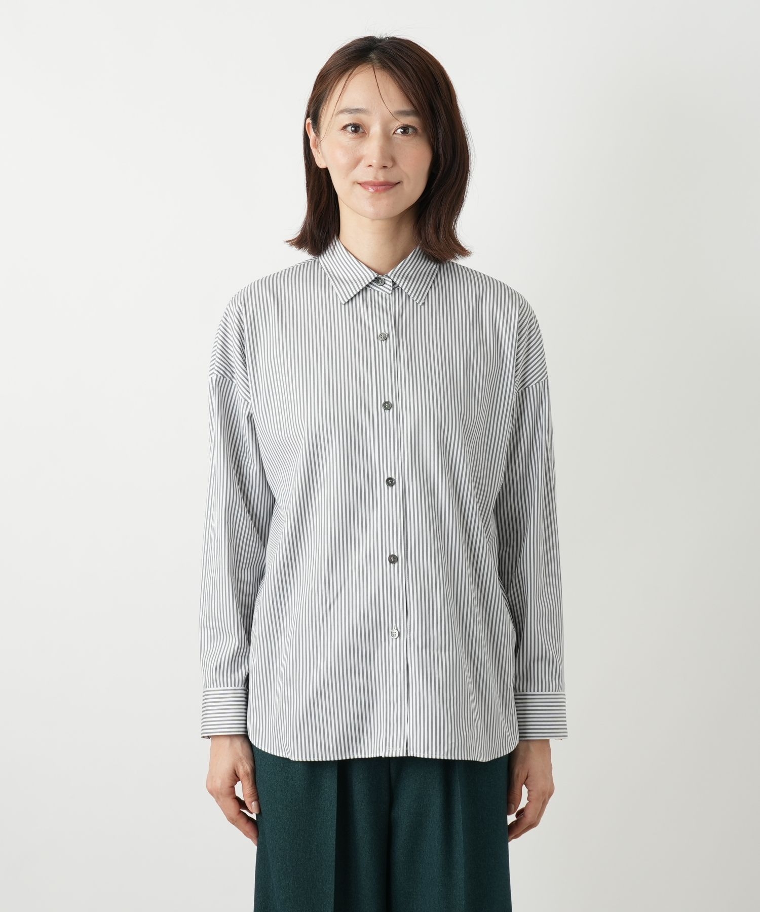 ストライプシャツブラウス【25年9月カタログ】|レリアン | レリアン