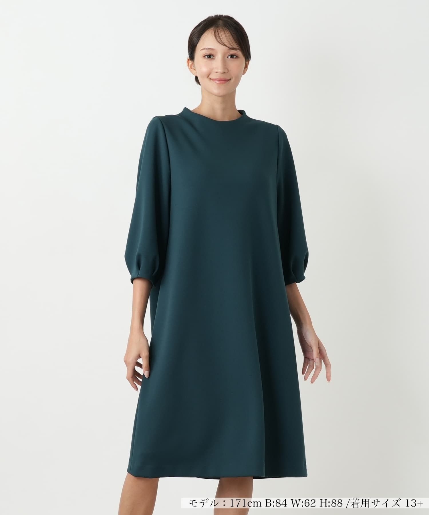 店舗人気】【ウォッシャブル】無地ワンピース【Leilian WHITE LABEL