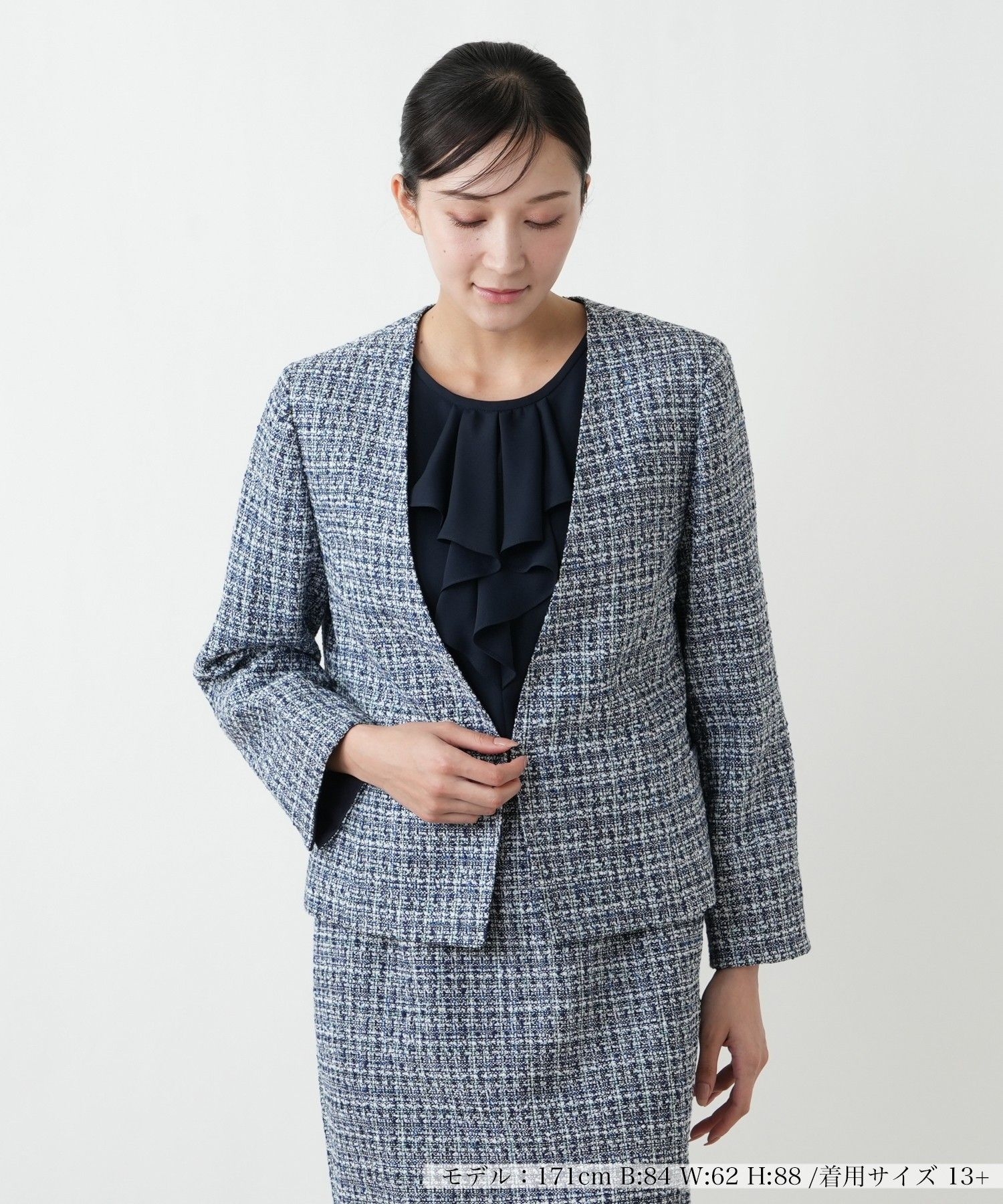 ミックスツイードジャケット【26年1月カタログ】|レリアン プラス