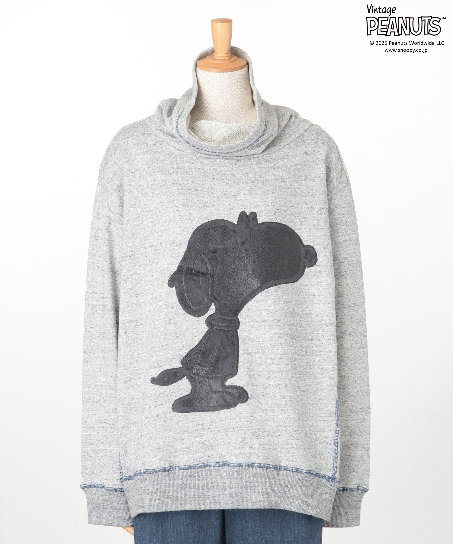 スヌーピー】アズマ裏毛レーザー加工プリント プルオーバー