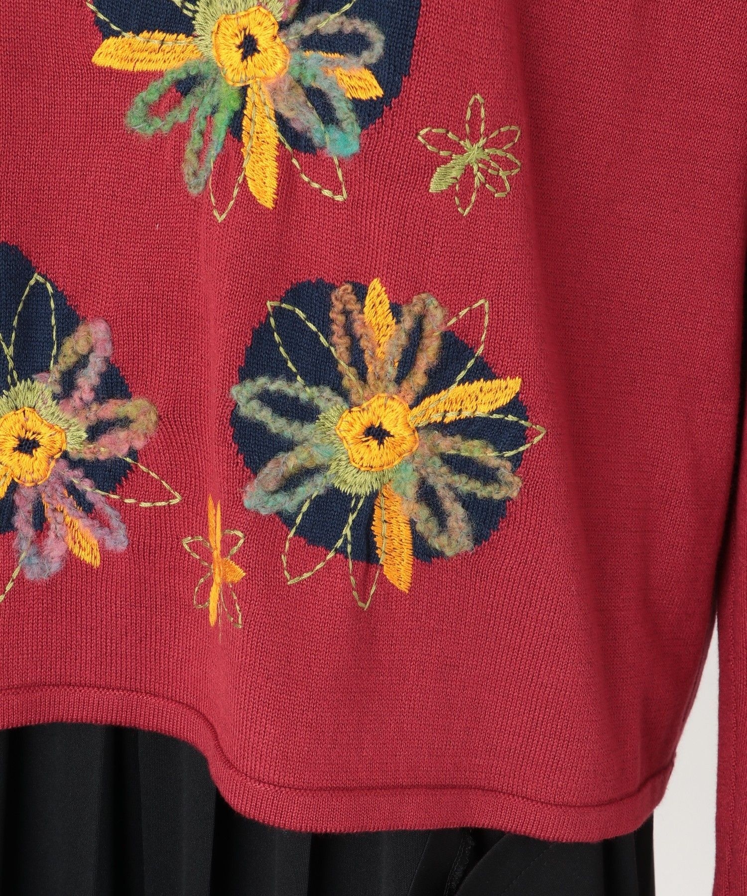 サンセットフラワー刺繍 ニット|慈雨 | Sensounico ONLINE STORE