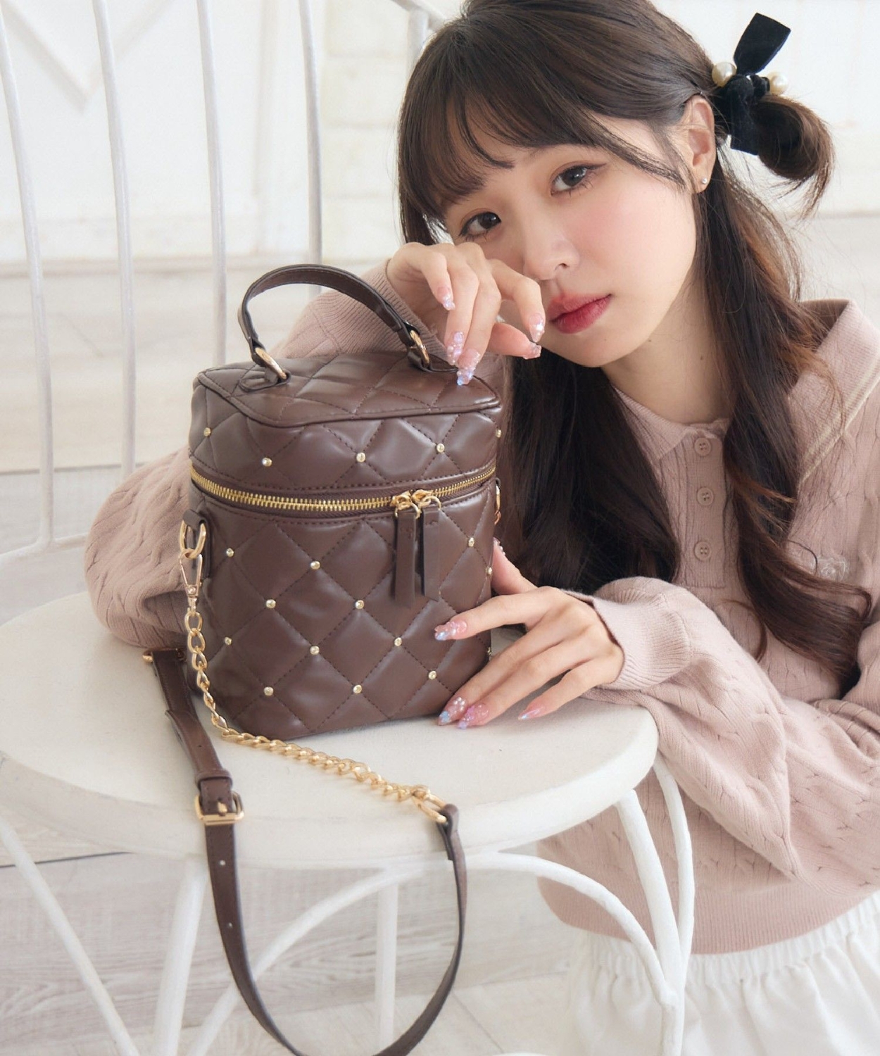 新色追加】ビジューキルトバニティバッグ|ems excite | RETRO GIRL