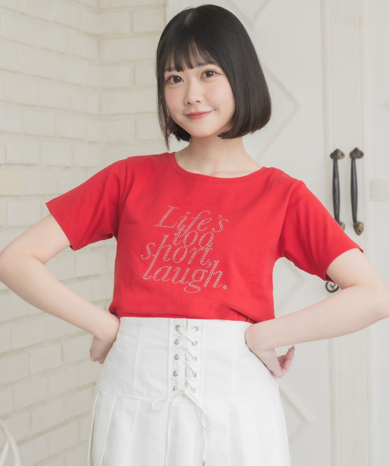ラインストーンロゴTEE|ems excite | RETRO GIRL ONLINE STORE レトロ