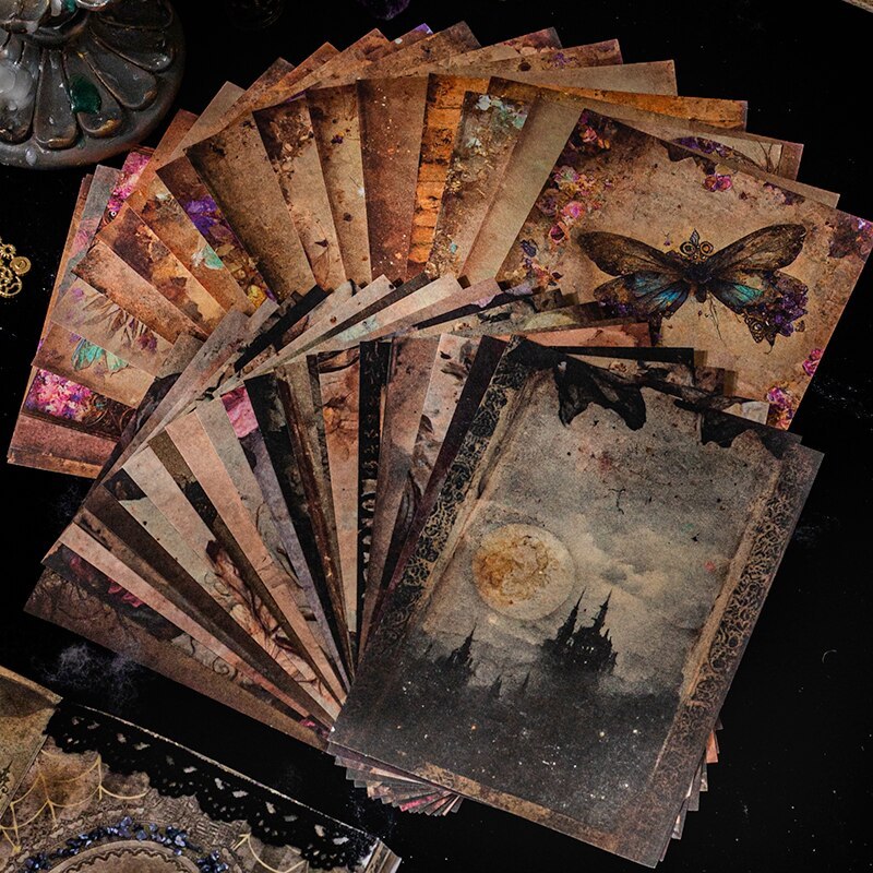50枚のシート レトロダークシリーズ コラージュ ジャンクジャーナル