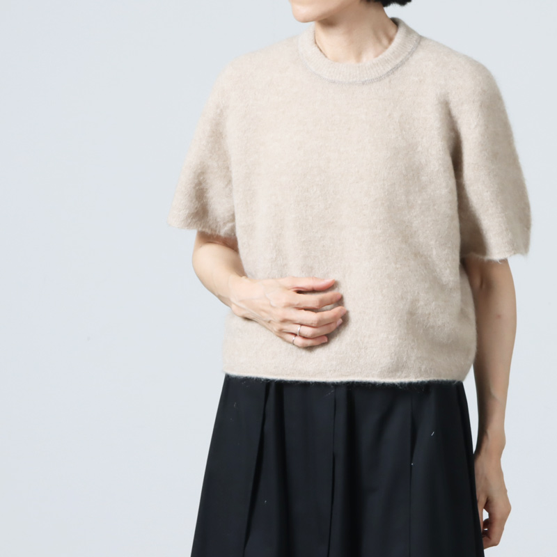 unfil (アンフィル) stretch superkid mohair short-sleeve sweater