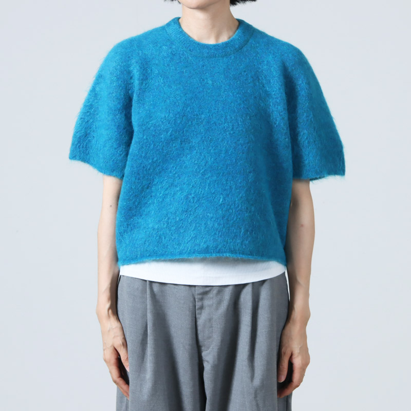 unfil (アンフィル) stretch superkid mohair short-sleeve sweater