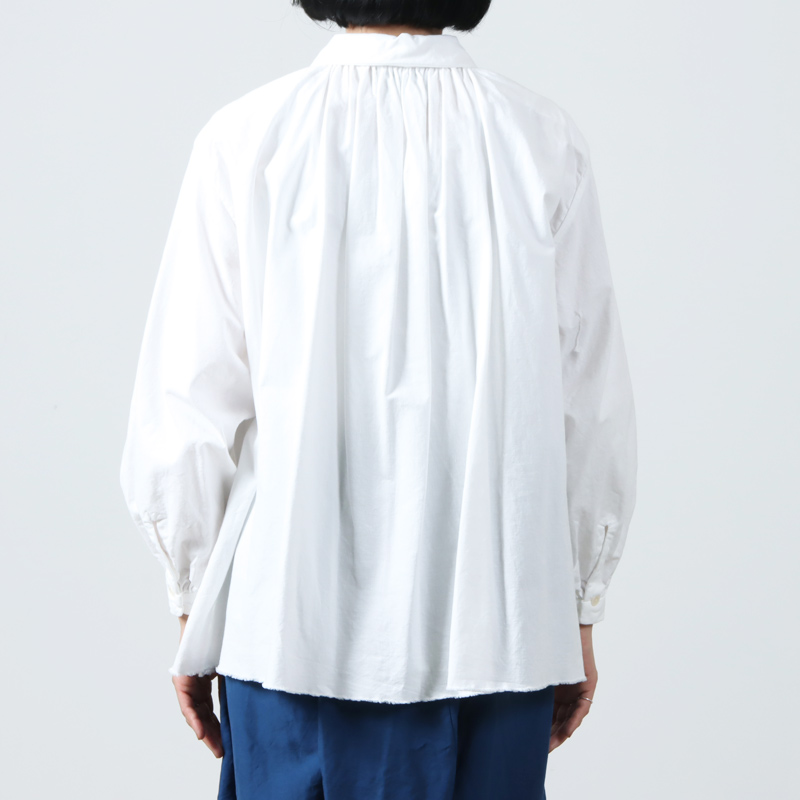 YAECA (ヤエカ) WRITE GATHERED BLOUSE / ライトギャザーブラウス