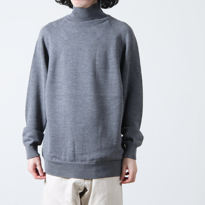 BATONER (バトナー) men SIGNATURE AGING WOOL TURTLE NECK FLAT