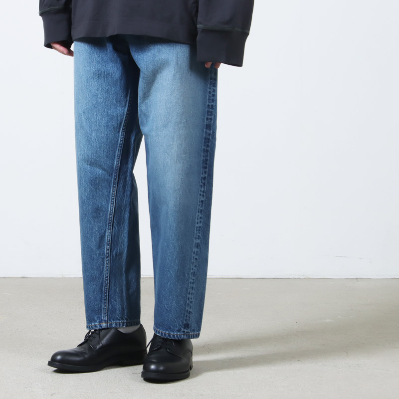 CIOTA (シオタ) New Wide Tapered 5 Pocket Pants - Medium Dark Blue