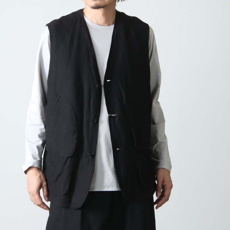 COMOLI (コモリ) ヴィスコースリネン ハンティングベスト