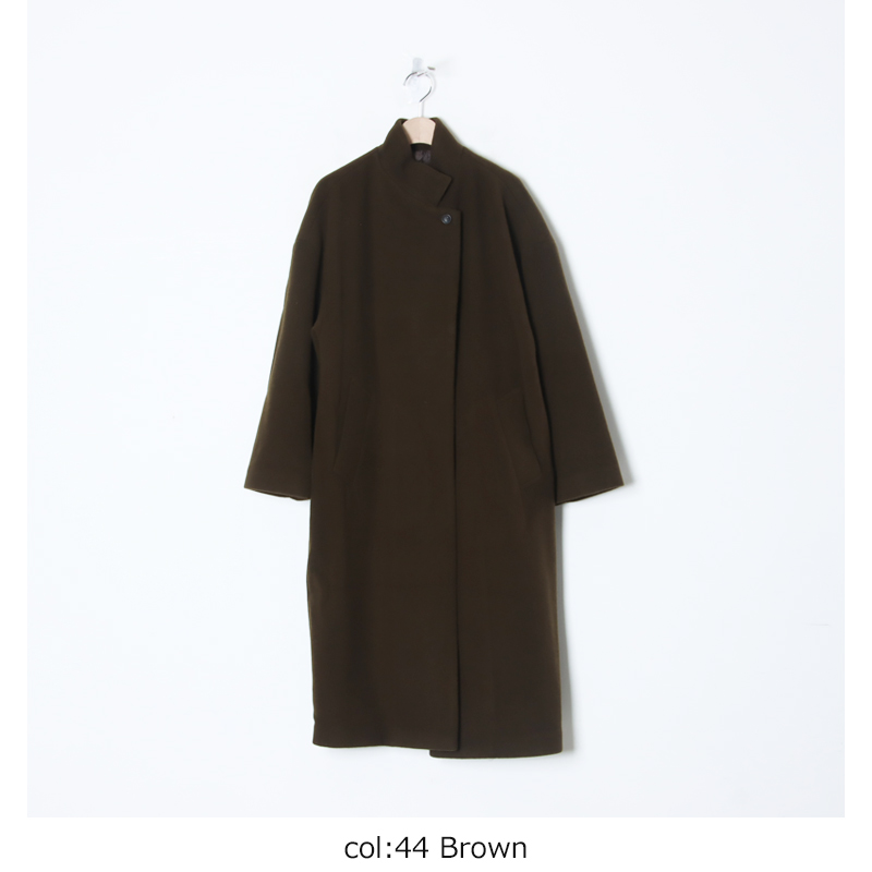 mizuiro ind (ミズイロインド) ウールブレンドスタンドカラーコート