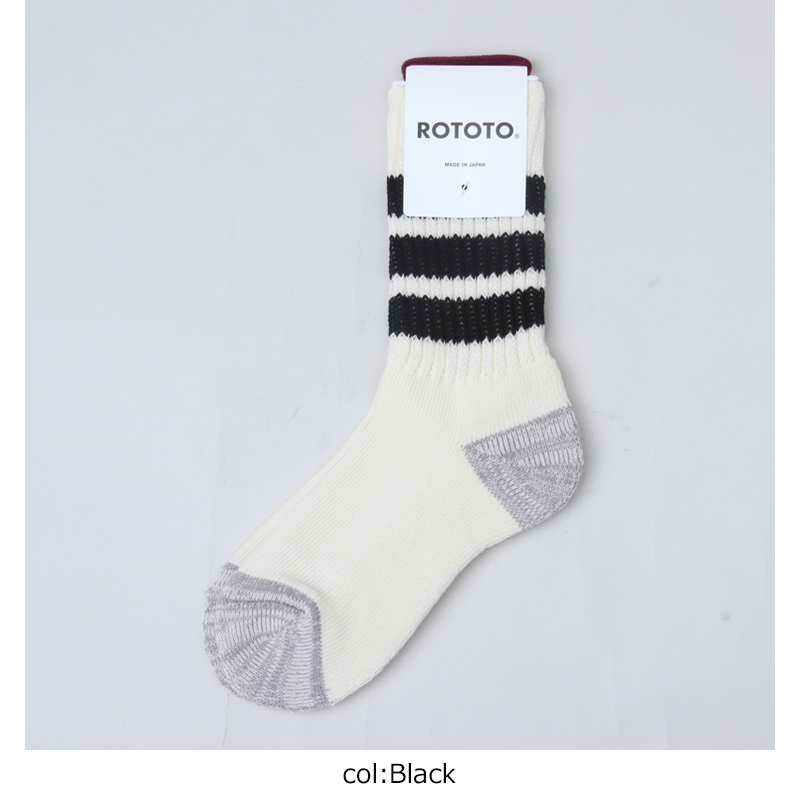 RoToTo (ロトト) COARSE RIBBED OLDSCHOOL CREW SOCKS / コースリブ