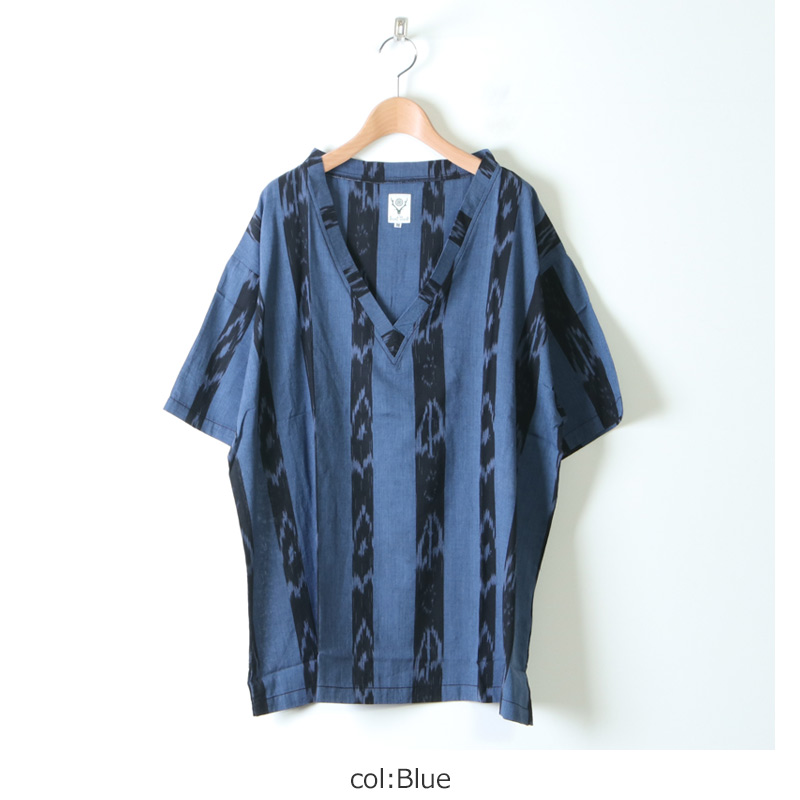 South2 West8 (サウスツーウエストエイト) S/S V Neck Shirt - Ikat
