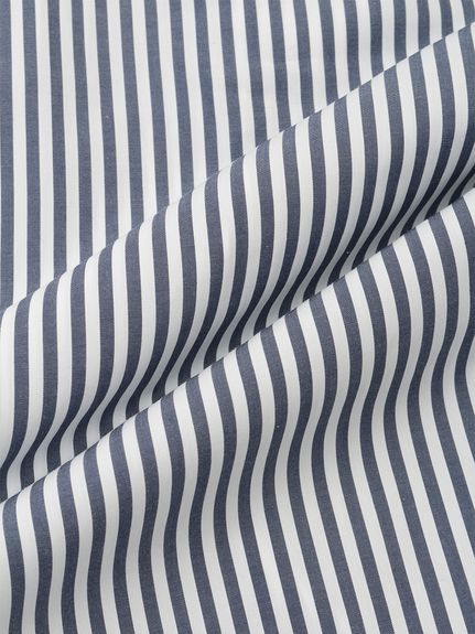 Horizontal ツイル クレリック｜ネイビーストライプ（スリムフィット