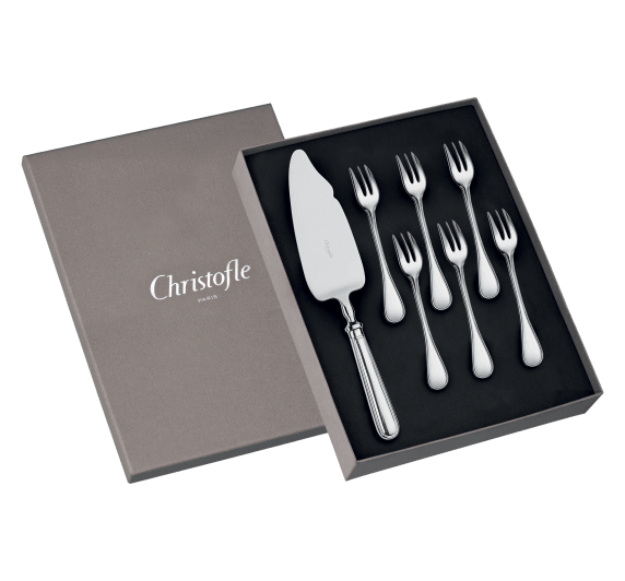 Cake Set with Server & 6 Dessert Forks Albi Silver plated