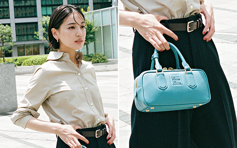Miu Miu】スクエアデザインに爽やかなブルーがコーデに効くバッグ