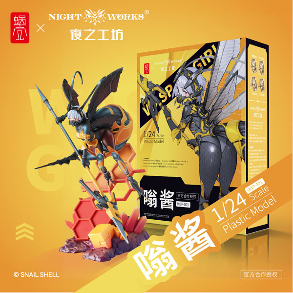 限定販売】ブンちゃん・ルリリン 1/24 未塗装ミニチュアプラキット[蝸