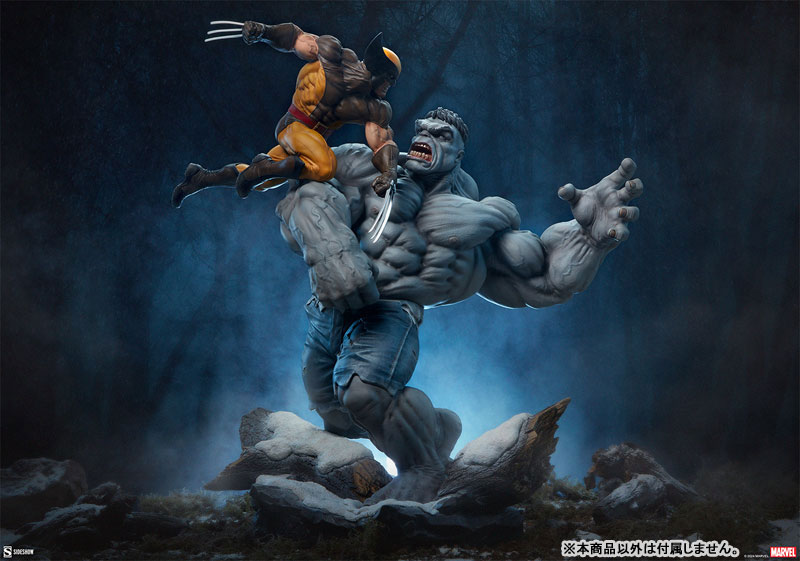 マーベル・コミック』マケット グレイ・ハルク vs ウルヴァリン[サイド