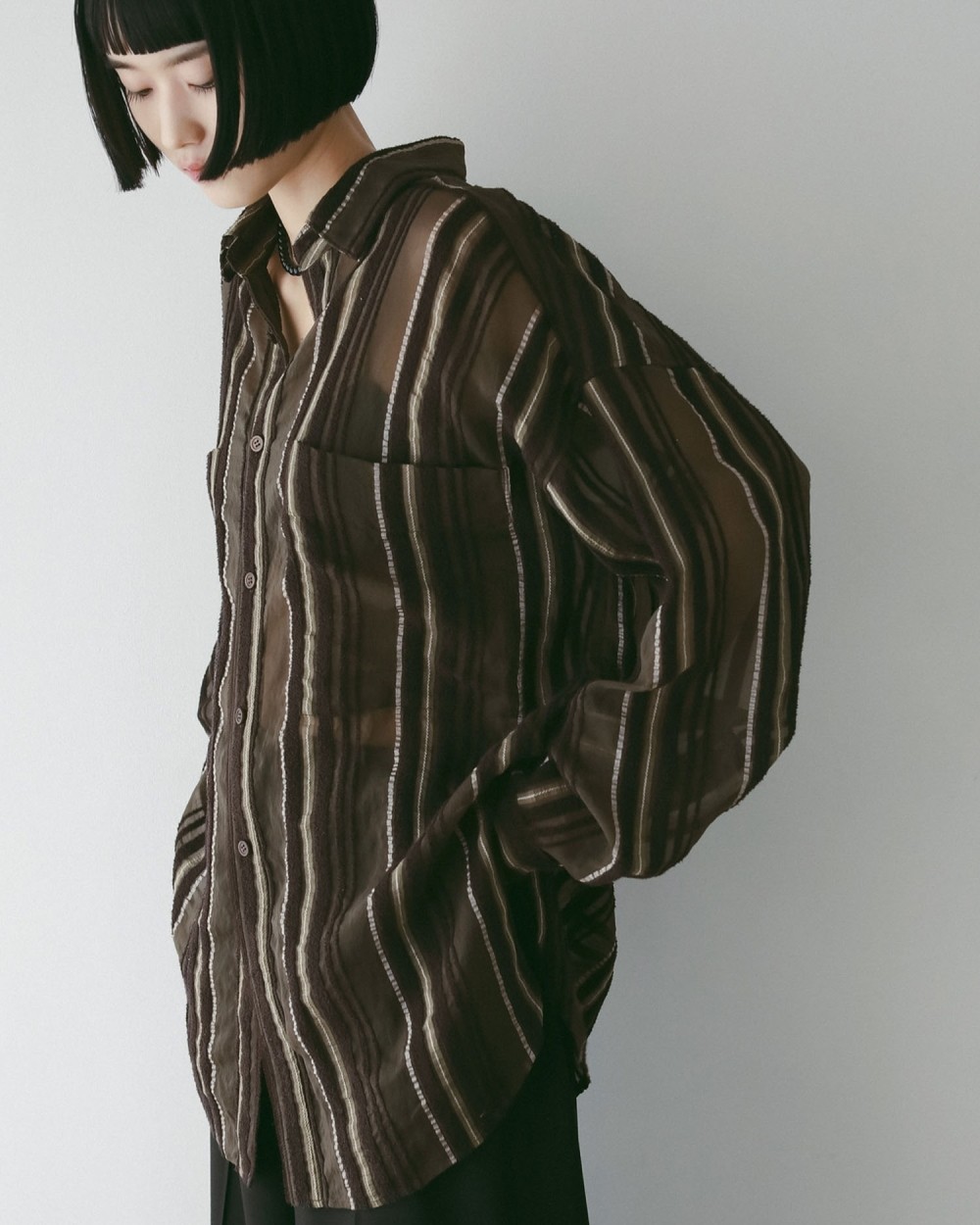 ànuke online store（アンヌーク） / Sheer Stripe ShirtsSheer Stripe