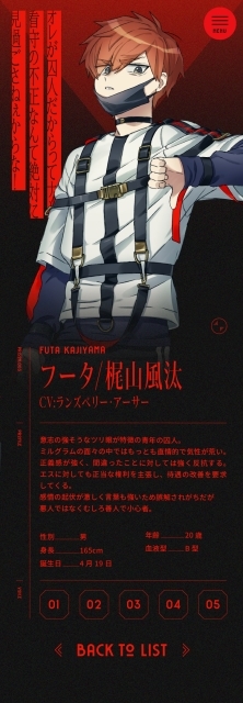 ミルグラム』フータ（声：ランズベリー・アーサー）のプロフィール公開