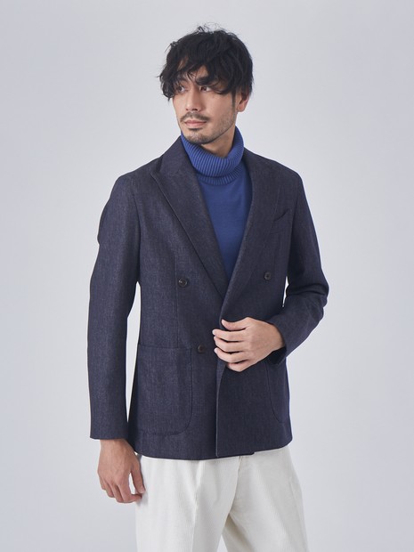 Ermenegildo Zegna ウールデニム ダブルジャケット｜OUTLET (MEN'S