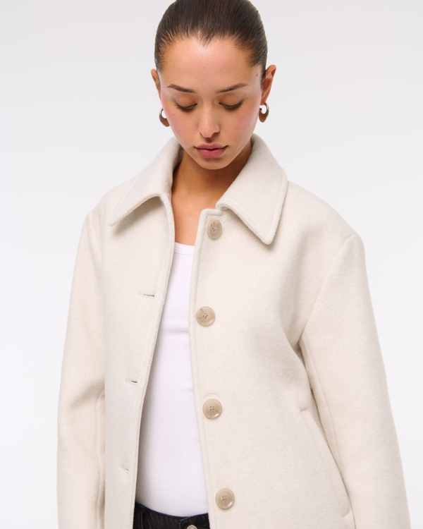 Women's Wool-Blend Short Coat | Women's Clearance | Abercrombie.com