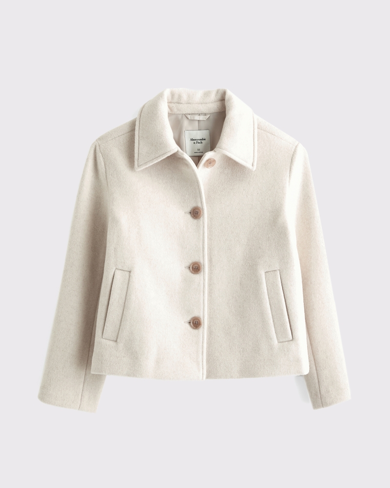 Women's Wool-Blend Short Coat | Women's Clearance | Abercrombie.com