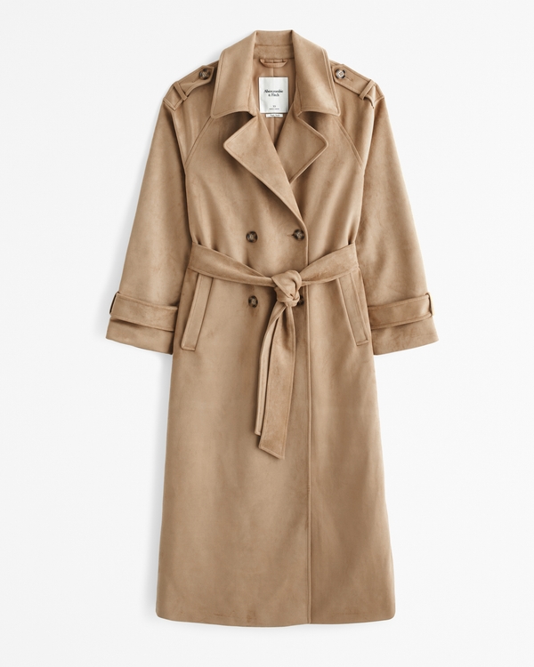 Women's Faux Suede Trench Coat | Women's Clearance | Abercrombie.com