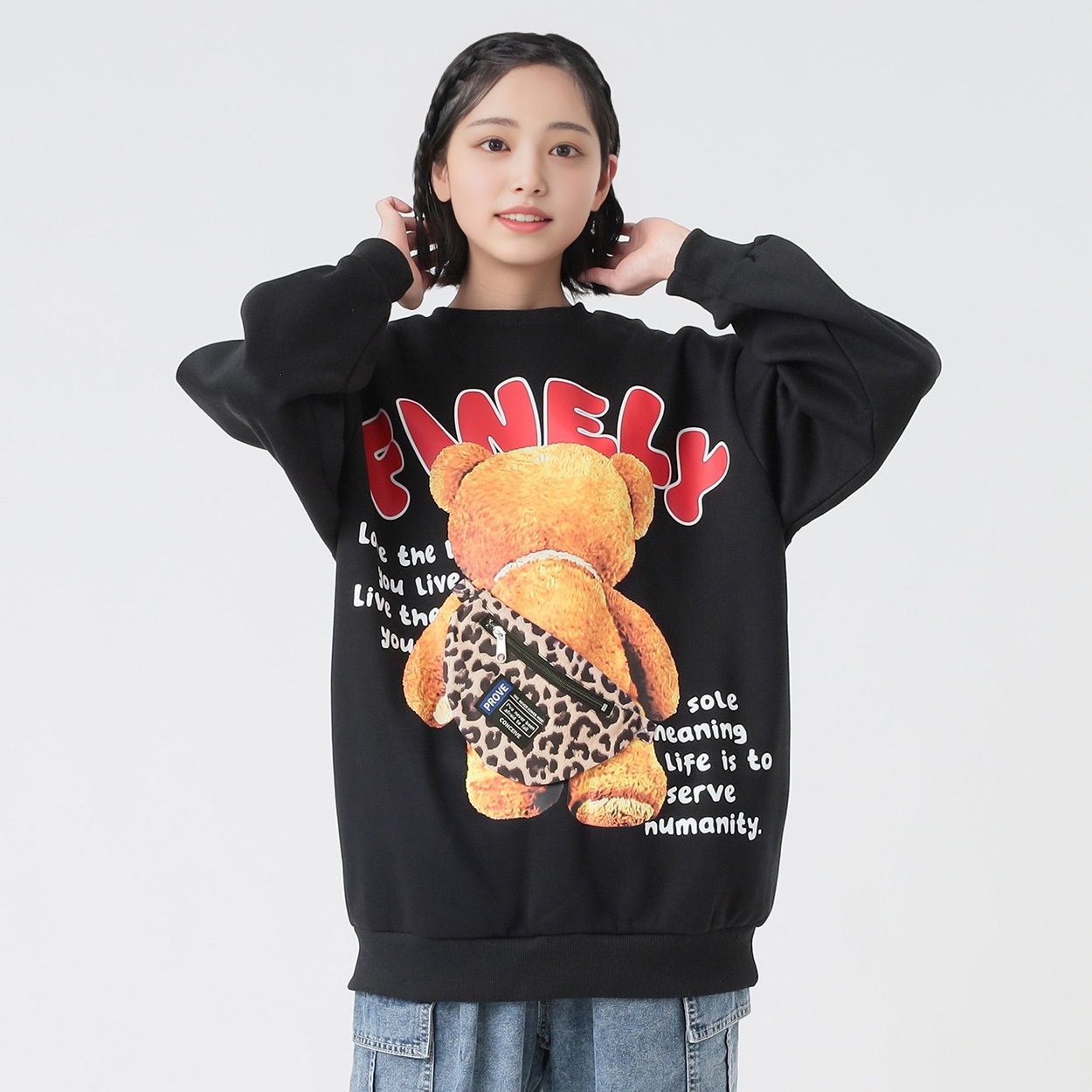 裏起毛くまBAGプルオーバー レディス Doublefocus(ダブルフォーカス