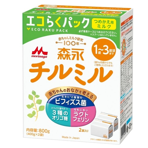 森永 チルミル エコらくパック つめかえ用 800g 粉ミルク 1歳頃