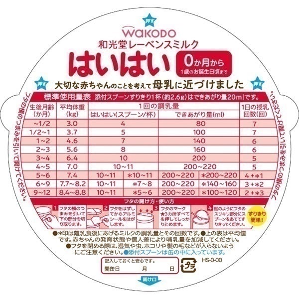 和光堂 レーベンスミルク はいはい 810g×2缶パック 粉ミルク 0ヶ月