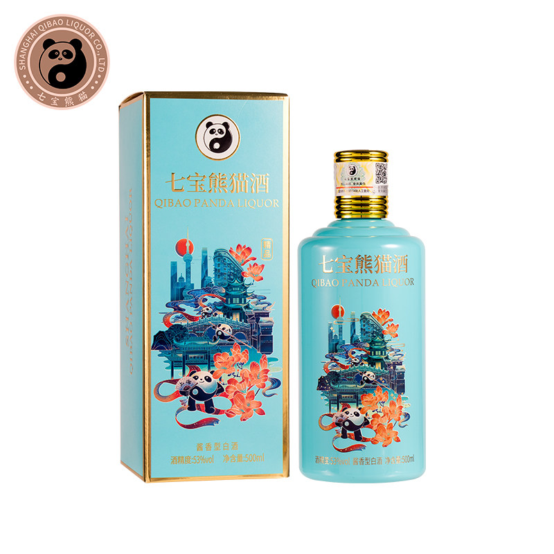 七宝熊猫臻选系列酱香型白酒53度500ml单瓶装评价- 淘宝网