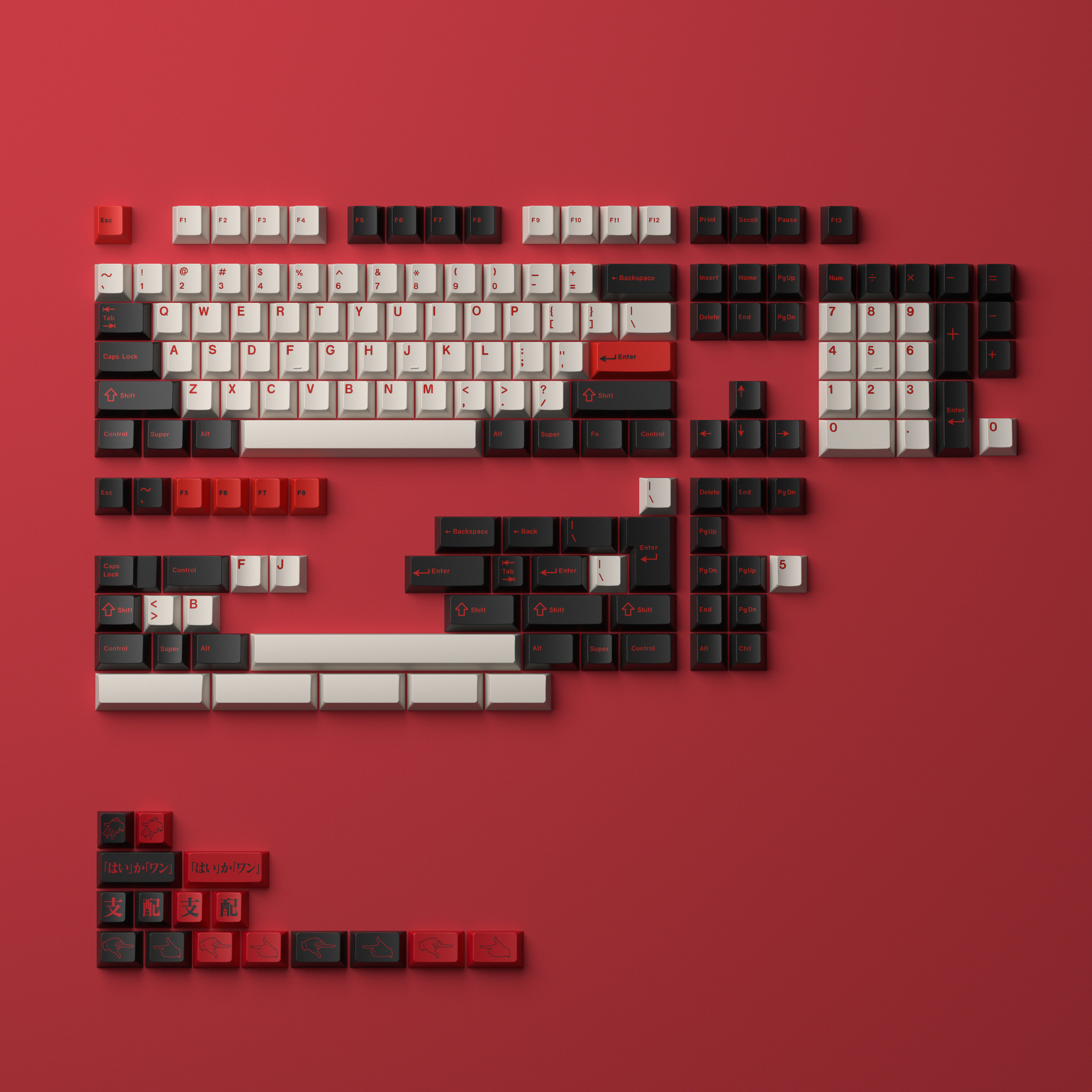 kibou rio65 + keykobo 支配恶魔セット KEYKOBO C.O.L Keycap Set