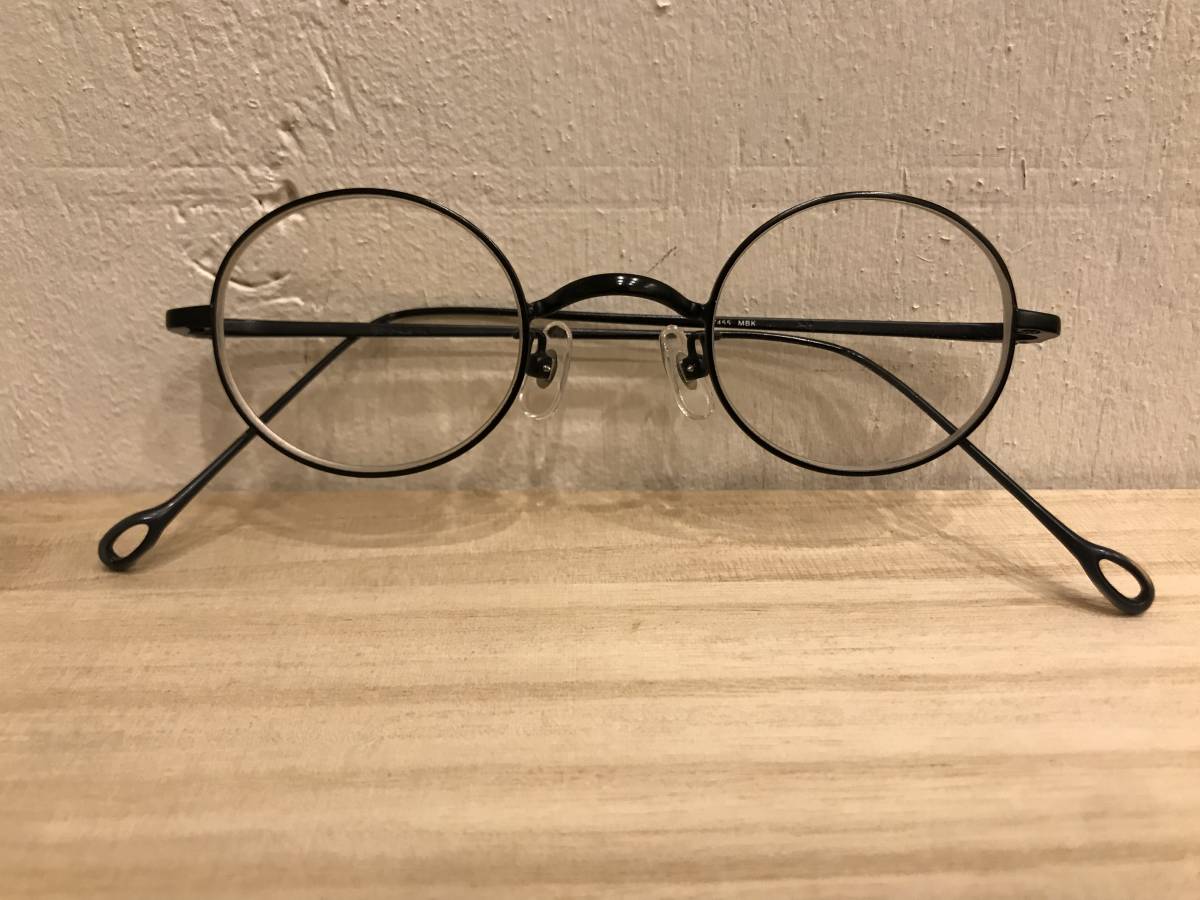 井戸多美男作 丸眼鏡 クラシック ブラックメタル 度入り (金子眼鏡