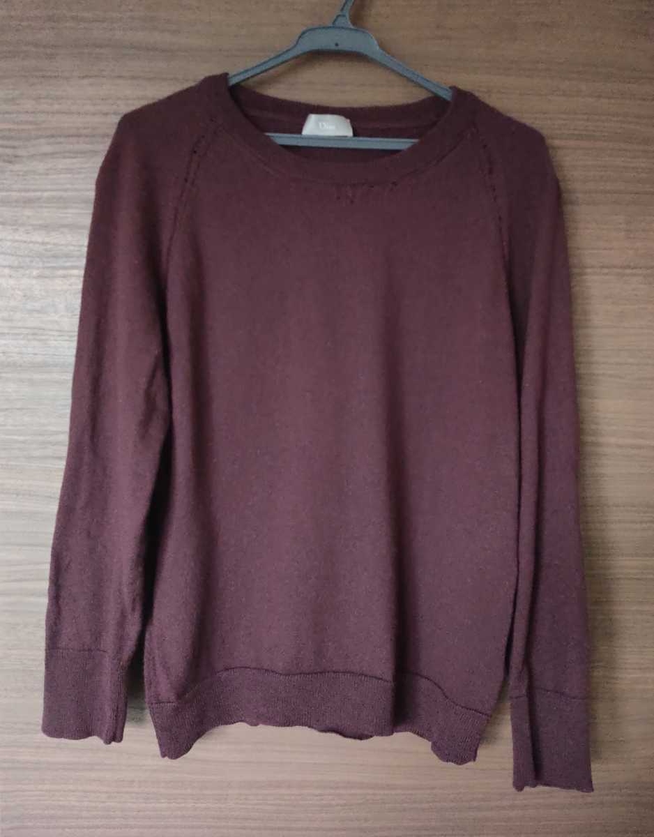 2004AW Dior hommeレザーエルボーパッチニット／ディオールオムエディ