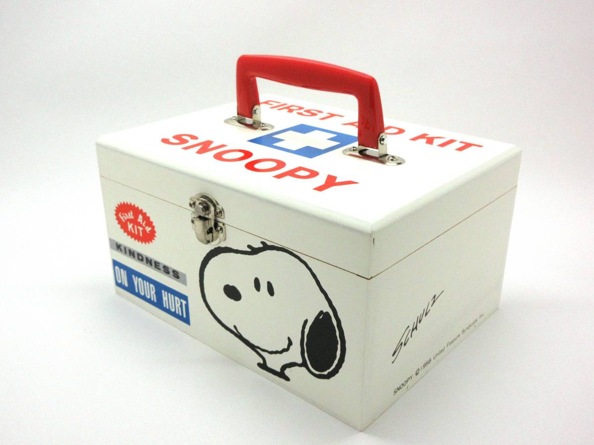 SNOOPY 木製 FIRST AID 救急箱 Peanuts SNOOPY 救急箱 FIRST AID BOX