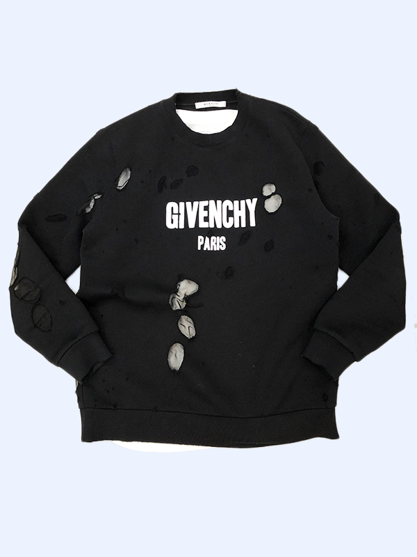 GIVENCHY ジバンシー ダメージトレーナー Givenchy デストロイ ロゴ