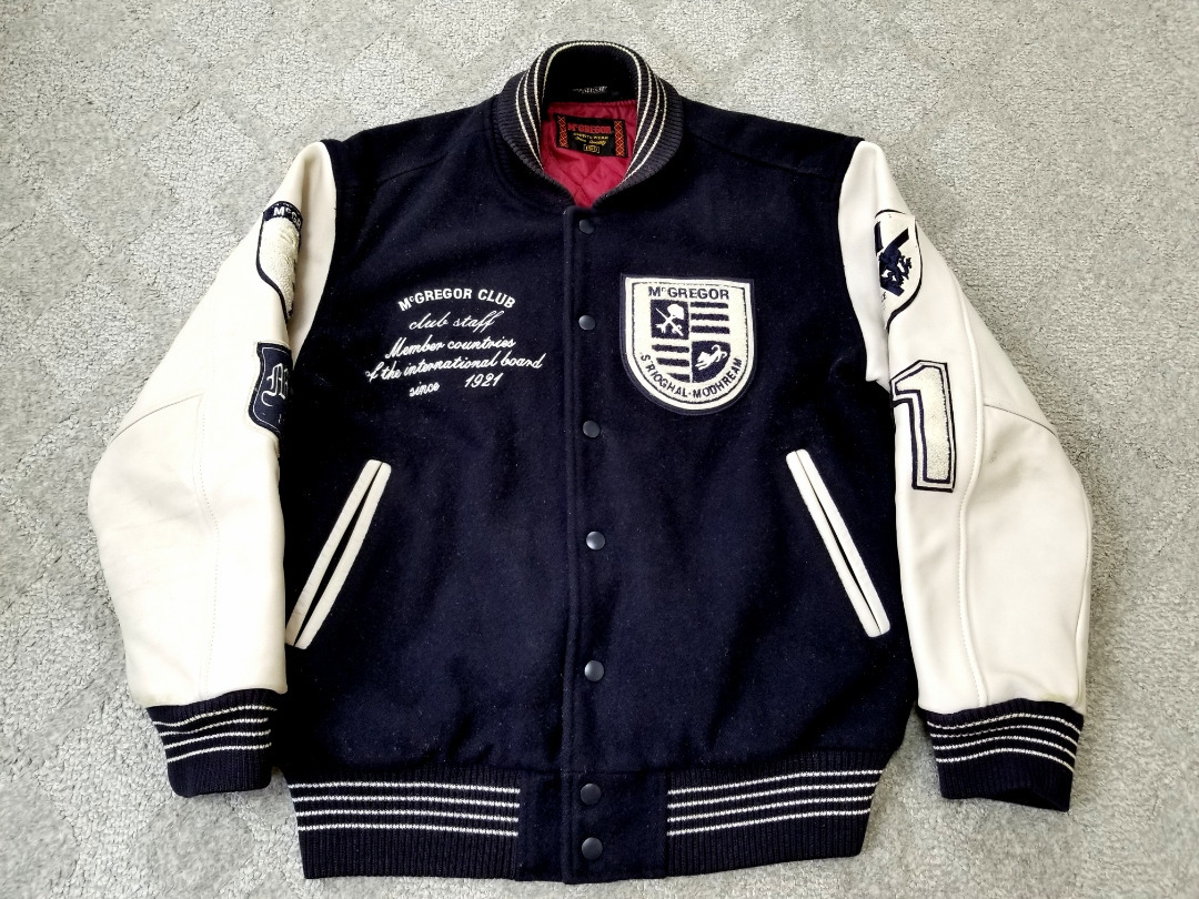 即決で送料無料 良好 80s ～90s Mcgregor マクレガー 袖レザー