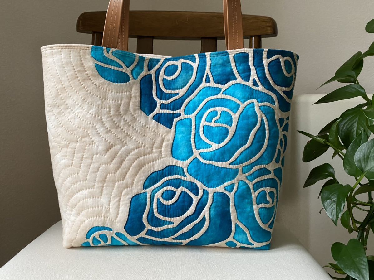 NO.218 ハワイアンキルト トートバッグ ハンドメイド ロケラニ(薔薇