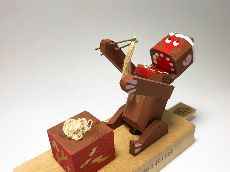 郷土玩具 長野 奈良井のからくり玩具 木挽き猿 中西康二 こけし 民芸