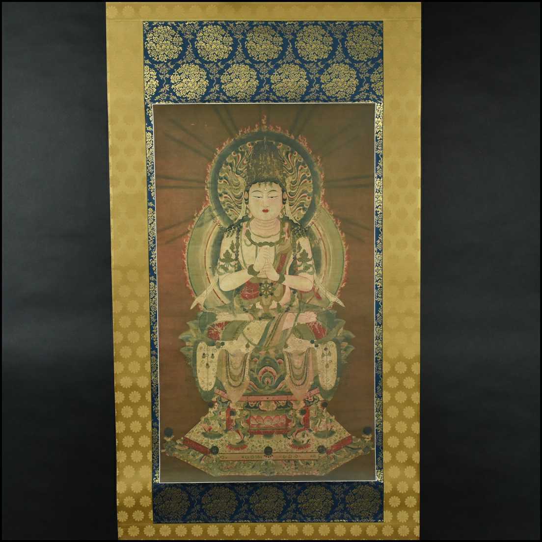 美品 掛け軸 大日如来像 真言密教 仏画 佛教美術 重要文化財 金剛頂経