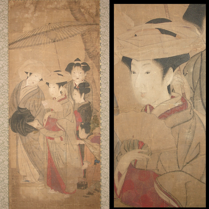 祇園井特（ぎおんせいとく 1755-1815） 美人大首絵 祇園井特（ぎおん