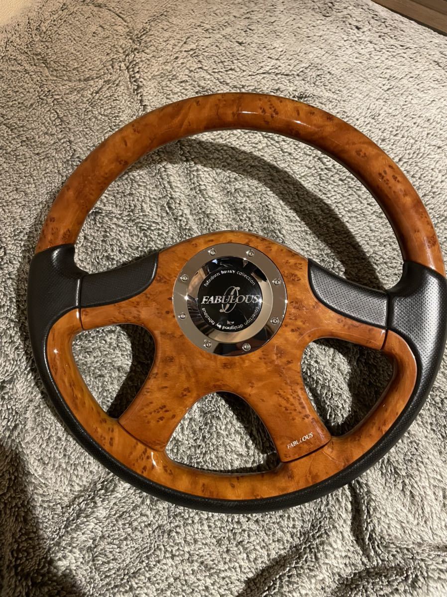 FABULOUS ブラウン 3スポーク ステアリング FABULOUS ブラウン 3