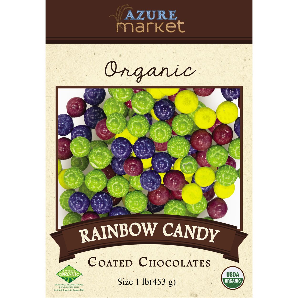 Azure Market Organics Rainbow Candy Coated Chocolates, Organic