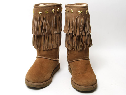 UGG×JIMMY CHOOコラボ フリンジ付 スタッズムートンブーツ #7