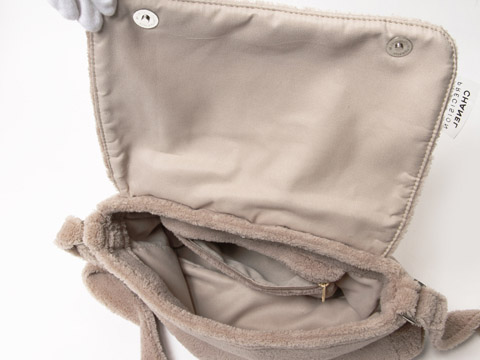 ノベルティ ショルダーバッグ パイル地 ベージュ