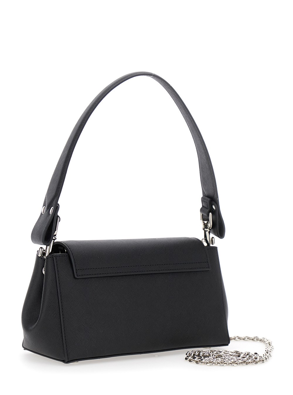 Vivienne westwood 'hazel' black handbag with orb detail on the