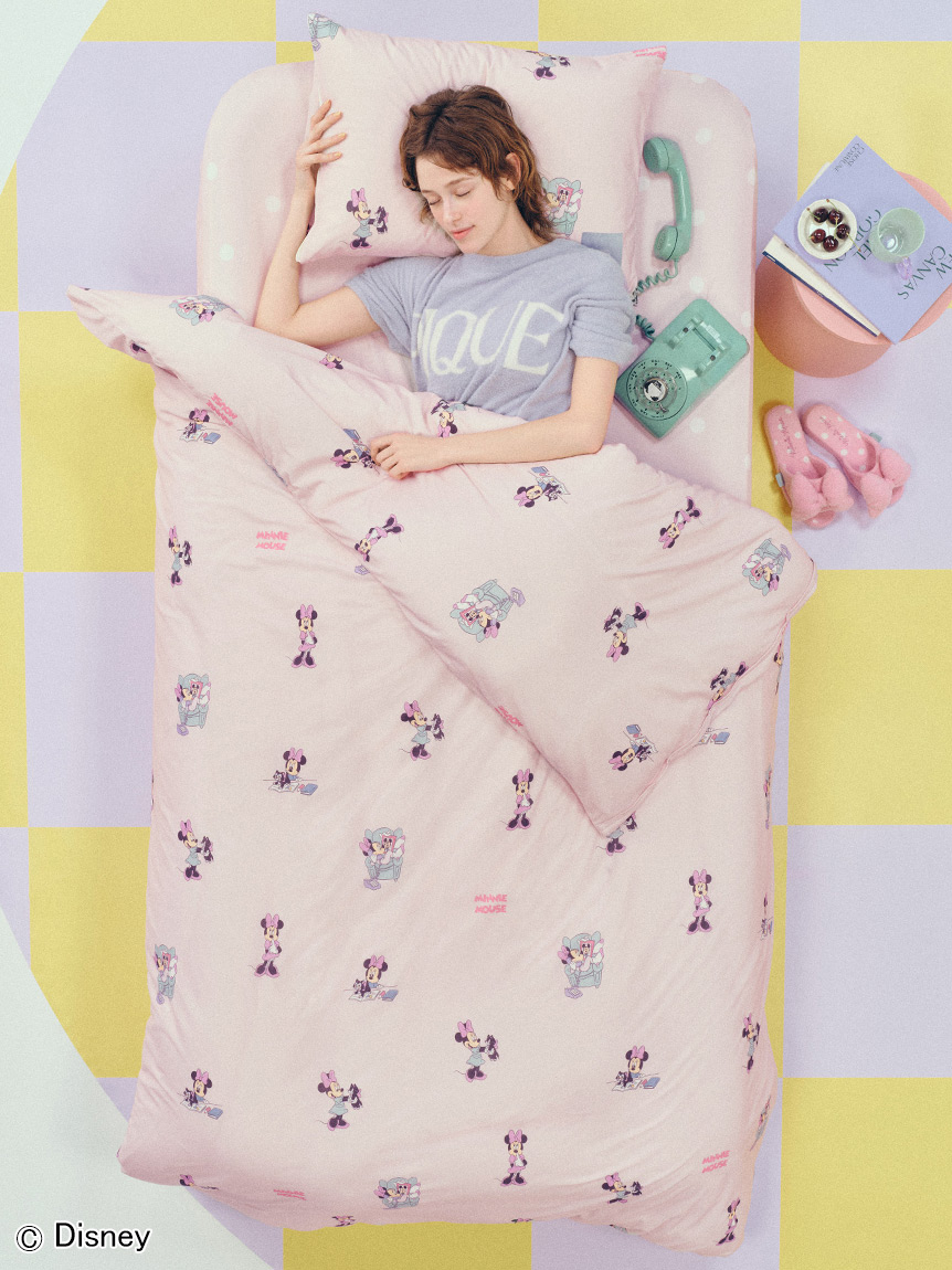 Sleep】Mickey&Minnie / プリント2点セット（シングル）(寝具セット