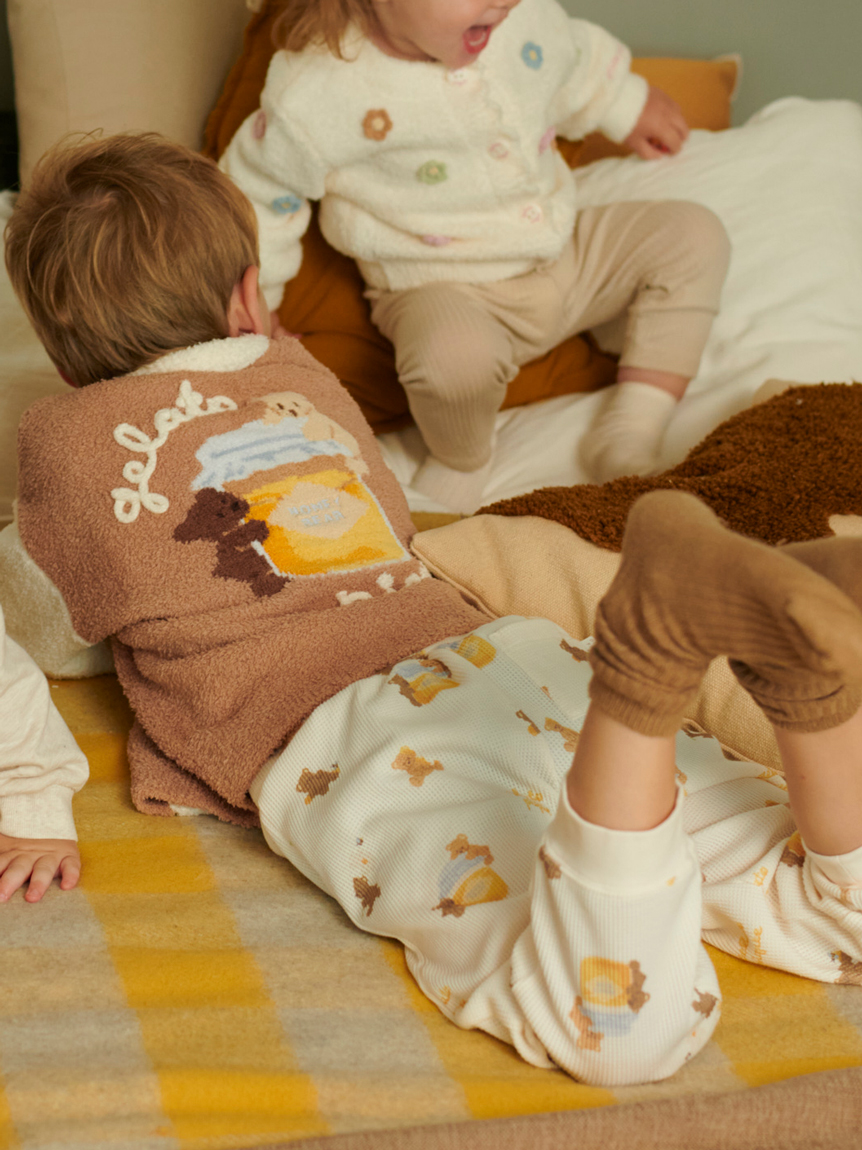 KIDS】ベビモコはちみつベアピケジャン(パーカ)｜ルームウェア