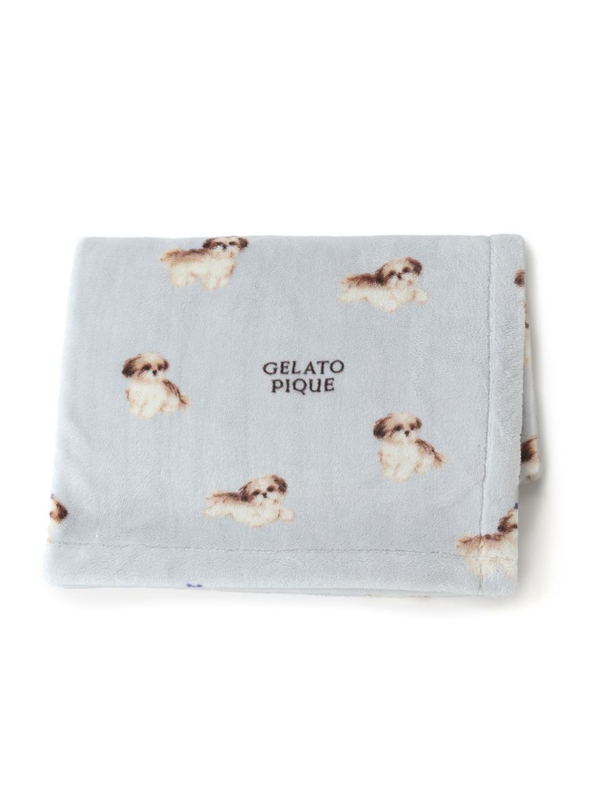 ジェラピケ正規品 シーズー柄毛布 オフホワイト gelato pique